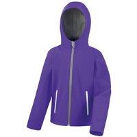 Result Core Hooded Softshell Jacket in Purple | Size: 7-8 Years