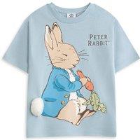 Peter Rabbit Short Sleeved T-Shirt | Unisex Kids Blue | Official | Size: 2-3 Years