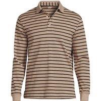Lands' End Men's Long Sleeve Supima Polo Shirt, Traditional Fit in Taupe | Size: Small