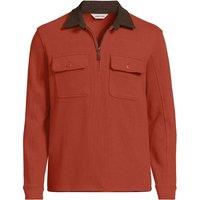 Lands' End Men's Corduroy Collar Bedford Quarter Zip Jumper in Burnt Orange | Size: XL