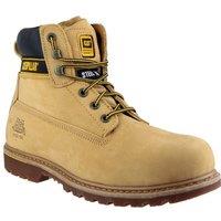 Caterpillar Men's 'Holton' Leather Safety Boots in Camel | Size: 14