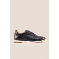 Oswin Hyde Men's Colt Smart Leather Trainers in Navy | Size: 12