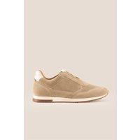 Oswin Hyde Men's Colt Smart Leather Trainers in Light Sand | Size: 10