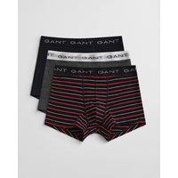 Gant Men's Striped 3 Pack Boxer Black | Size: Medium