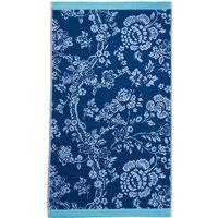 English Heritage 'Eagle House Damask' Cotton Towel in Cobalt
