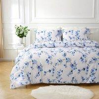 Portfolio Home Sakura Blossom Floral Duvet Cover Set With Pillow Case Bed Linen in White | Size: Single