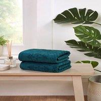 Rapport Home Versailles Jacquard Cotton Face, Hand, Bath Towels & Sheet Set in Teal