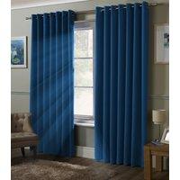 Luxury Living Plain Blackout Ring top Curtains in Blue | Size: 117 cm width x 183 cm drop