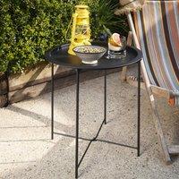 Na and Nani Outdoor Bistro Garden Tray Table in Solid Black