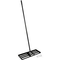 Harbour Housewares Heavy Duty Iron Lawn Levelling Rake - 75cm x 25 cm - Gardening Tool in Black