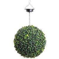 Primrose Pair Solar Powered LED Artificial Topiary Ball 38cm The Big Buxus Ball in Green