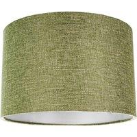 Happy Homewares Contemporary & Sleek Linen Fabric Lampshade in Olive | Size: 10 inches
