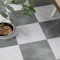 Floor Pops Bonneville Jade Self Adhesive Vinyl Floor Tiles Pack of 10 (0.93sqm) in Dark Green | Size: 304.8mm x 304.8mm