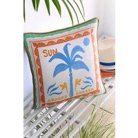 Fusion 'Soleil Palm' Outdoor Water Resistant Filled Cushion | Size: 43 cm x 43 cm