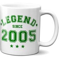 Bad Zebedee Legend Since 2005 21st Birthday Anniversary Mug in Green | Size: 300ml