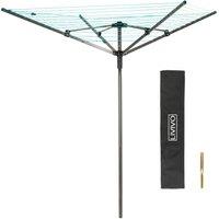 LIVIVO Outdoor Garden Rotary Airer Washing Line - 4 Arm Folding Clothes Dryer in Grey