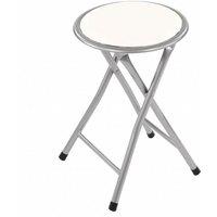 Oypla Padded Folding Breakfast Kitchen Stool Seat in White