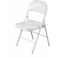 Oypla Padded Folding Metal Desk Office Chair in White