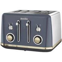 Breville Mostra VTT931 4-Slice Toaster Stainless Steel Grey & Gold