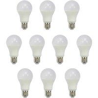 ENER-J Pack of 10 LED Bulb 10W GLS A60 LED Thermoplastic Lamp E27 4000K Stand in White