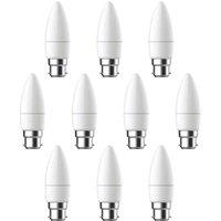 ENER-J Pack of 10 LED Bulb 4W LED Candle Lamp B22 6000K Bayonet Cap Cool Whit in White