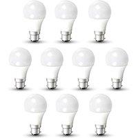 ENER-J Pack of 10 LED Bulb 10W GLS A60 LED Thermoplastic Lamp B22 3000K Bayon in White