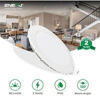 ENER-J 18W Recessed Round LED Mini Panel 220mm diameter (Hole Size 205mm), CE Driver, 90 Lm/Watt, RA 80, 6000K (PACK OF 4)