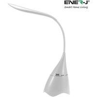 ENER-J LED Table Lamp with Bluetooth Speaker - White | Size: 25 cm diameter x 19 cm high