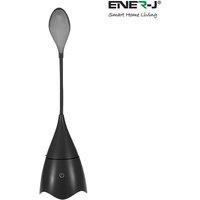 ENER-J LED Table Lamp with Bluetooth Speaker - Black in White | Size: 25 cm diameter x 19 cm high