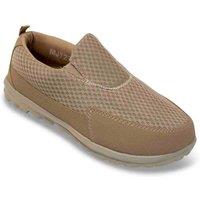 Pegasus Men's Lightweight Mesh Slip-on Comfort Trainers in Beige | Size: 7