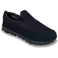 Pegasus Men's Lightweight Mesh Slip-on Comfort Trainers in Black | Size: 7