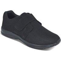 Pegasus Men's Wide Fit Trainer Touch Fastening Comfortable Trainers in Black | Size: 10
