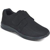 Pegasus Men's Wide Fit Trainer Touch Fastening Comfortable Trainers in Black | Size: 7