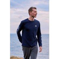 Animal Men's 'Tommy' Long Sleeve Graphic Cotton T-Shirt in Dark Blue | Size: Small