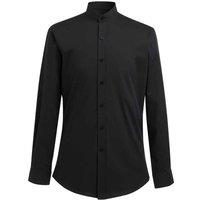 Brook Taverner Men's Volterra Grandad Collar Formal Shirt in Black | Size: 15.5 in