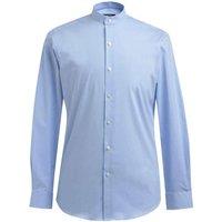 Brook Taverner Men's Volterra Grandad Collar Formal Shirt in Blue | Size: 15.5 in