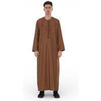 Infinity Leather Men's Eid Moroccan Jubba Robe Djellaba Ramadan Eid Thobe - HM11 in Light Brown | Size: 60L