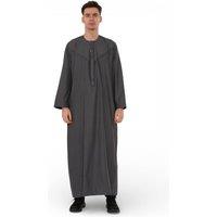 Infinity Leather Men's Eid Moroccan Jubba Robe Djellaba Ramadan Eid Thobe - HM11 in Grey | Size: 52L