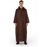 Infinity Leather Men's Hooded Eid Moroccan Jubba Robe Ramadan Eid Thobe - HM12 in Brown | Size: 54L