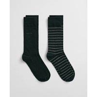 Gant Men's Multi Stripe 2 Pack Socks Tartan Green | Size: 42