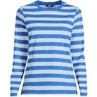 Lands' End Women's Long Sleeve Supima Cotton Crew Neck Top in Mid Blue | Size: 16-18