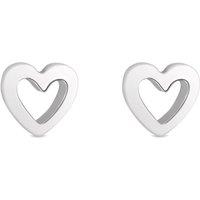 Simply Silver Women's Sterling Silver 925 Open Heart Stud Earrings