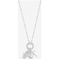 Inicio Women's Sterling Silver Plated Christening Charm Necklace - Gift Pouch