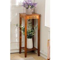 Living and Home 2-Tier Bamboo Plant Stand Classic Rustic Style Flower Stand in Brown