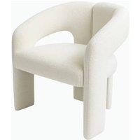 Stratus Interiors Oslo Modern Boucl Accent Chair - Sculptural Contemporary Armchair in White