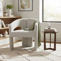 Stratus Interiors Oslo Modern Boucl Accent Chair - Sculptural Contemporary Armchair in Cream