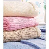 Diana Cowpe Cellular Wool Blankets in Beige