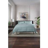 The Lyndon Company On The Line Stripe 100% Cotton Tufted Supersoft Duvet Cover Set | Deyongs 1846 in Duck Egg Blue | Size: Double