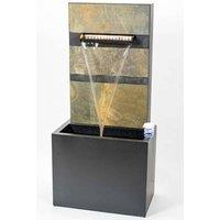 Primrose Alhambra Zinc & Stone Water Feature with LEDs Self Contained 100cm in Dark Grey