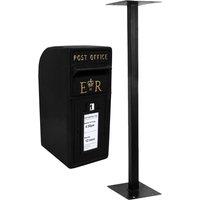 Monstershop Black Royal Mail Post Box with Stand